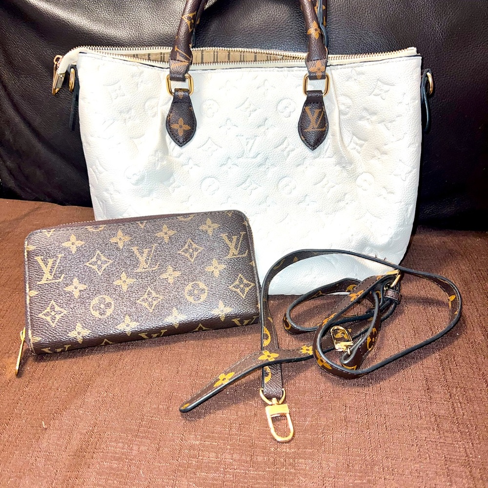 LV inspired hand bag and wallet